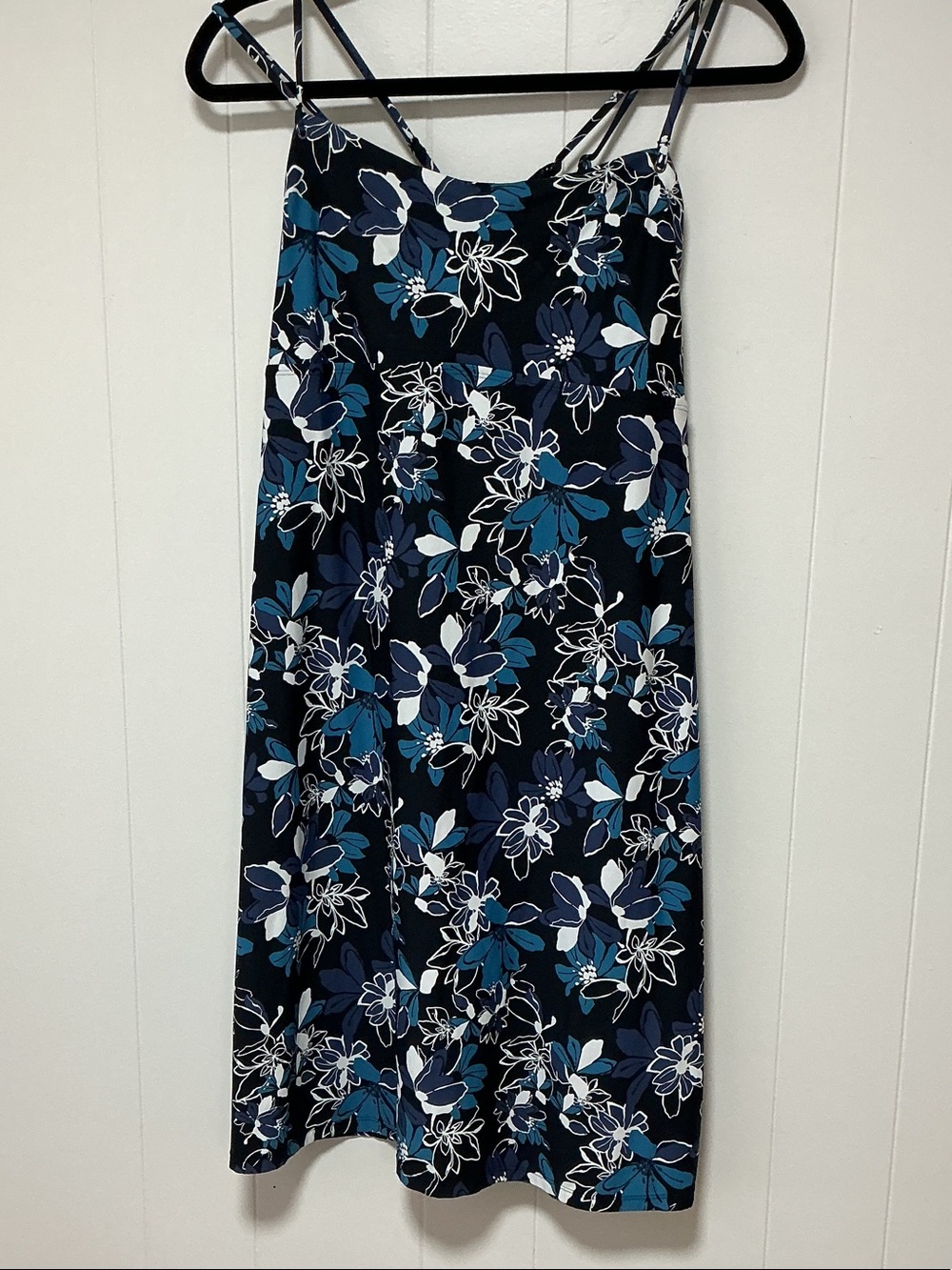 Krimson Klover Navy Floral Midi Dress with Blue Accents